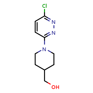 Chemical structure of [1-(6-Chloro-3-pyridazinyl)-4-piperidyl]methanol , CAS 1094223-48-9, AChemBlock U140739