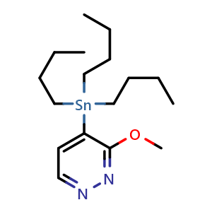 Chemical structure of 3-Methoxy-4-(tributylstannyl)pyridazine , CAS 1093951-68-8, AChemBlock U140741