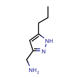 Chemical structure of 3-(Aminomethyl)-5-propylpyrazole , CAS 1093415-70-3, AChemBlock U140743