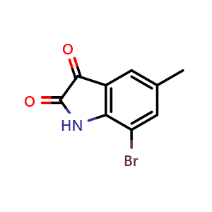 Chemical structure of 7-Bromo-5-methylisatin , CAS 108938-16-5, AChemBlock U140754