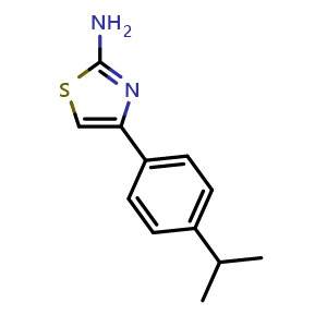 Chemical structure of 2-Amino-4-(4-isopropylphenyl)thiazole , CAS 108481-92-1, AChemBlock U140765