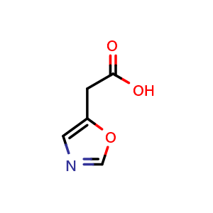 Chemical structure of Oxazole-5-acetic acid , CAS 1083337-90-9, AChemBlock U140766