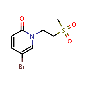 Chemical structure of 5-Bromo-1-[2-(methylsulfonyl)ethyl]pyridin-2(1H)-one , CAS 1083168-88-0, AChemBlock U140769