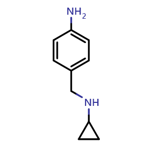 Chemical structure of N-Cyclopropyl-4-aminobenzylamine , CAS 1082768-71-5, AChemBlock U140776