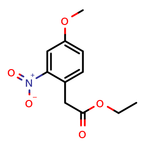 Chemical structure of Ethyl 2-(4-Methoxy-2-nitrophenyl)acetate , CAS 108274-39-1, AChemBlock U140777