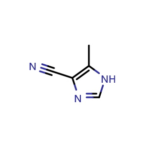 Chemical structure of 5-Methylimidazole-4-carbonitrile , CAS 108257-41-6, AChemBlock U140780