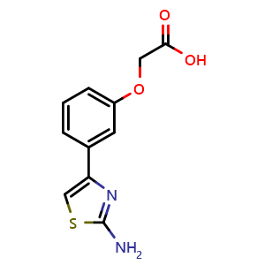 Chemical structure of 2-[3-(2-Amino-4-thiazolyl)phenoxy]acetic acid , CAS 1082128-37-7, AChemBlock U140781
