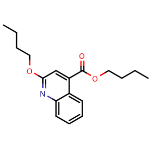 Chemical structure of 2-(n-butyloxy)-4-(n-butyloxycarbonyl)-quinoline , CAS 107779-36-2, AChemBlock U140791