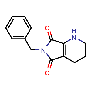 Chemical structure of 6-Benzyl-1,2,3,4-tetrahydro-6H-pyrrolo[3,4-b]pyridine-5,7-dione , CAS 1076198-93-0, AChemBlock U140794