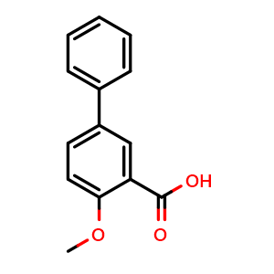 Chemical structure of 4-Methoxy-3-biphenylcarboxylic acid , CAS 107410-07-1, AChemBlock U140797
