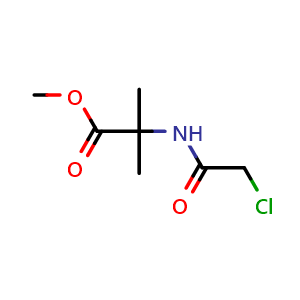 Chemical structure of Methyl 2-(2-chloroacetamido)-2-methylpropanoate , CAS 107357-01-7, AChemBlock U140799