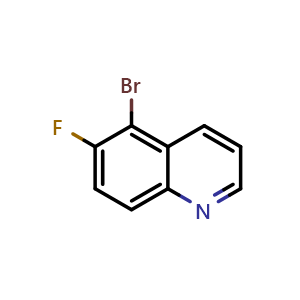 Chemical structure of 5-Bromo-6-fluoroquinoline , CAS 107224-21-5, AChemBlock U140803