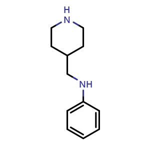 Chemical structure of N-(4-Piperidylmethyl)aniline , CAS 1070664-30-0, AChemBlock U140810