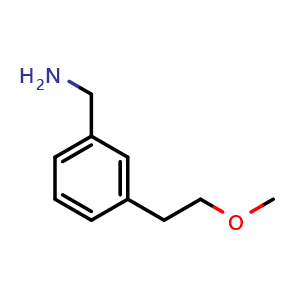 Chemical structure of 3-(2-Methoxyethyl)benzylamine , CAS 1061650-42-7, AChemBlock U140829