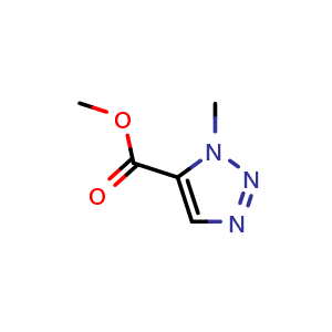 Chemical structure of Methyl 1-Methyl-1,2,3-triazole-5-carboxylate , CAS 105020-38-0, AChemBlock U140855