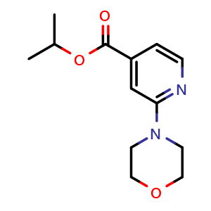 Chemical structure of Isopropyl 2-Morpholinopyridine-4-carboxylate , CAS 1047724-23-1, AChemBlock U140866