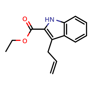 Chemical structure of Ethyl 3-Allylindole-2-carboxylate , CAS 104699-49-2, AChemBlock U140867