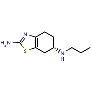 Chemical structure of (S)-N6-Propyl-4,5,6,7-tetrahydrobenzothiazole-2,6-diamine , CAS 104632-26-0, AChemBlock U140869
