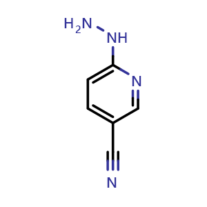 Chemical structure of 6-Hydrazinyl-3-pyridinecarbonitrile , CAS 104408-24-4, AChemBlock U140873