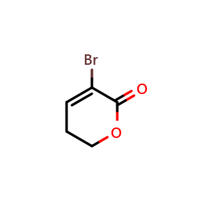 Chemical structure of 3-Bromo-5,6-dihydropyran-2-one , CAS 104184-64-7, AChemBlock U140878