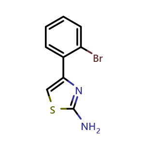 Chemical structure of 2-Amino-4-(2-bromophenyl)thiazole , CAS 103965-99-7, AChemBlock U140884