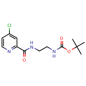 Chemical structure of N-[2-(Boc-amino)ethyl]-4-chloropyridine-2-carboxamide , CAS 103878-75-7, AChemBlock U140888