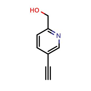 Chemical structure of 5-Ethynylpyridine-2-methanol , CAS 1033705-77-9, AChemBlock U140912
