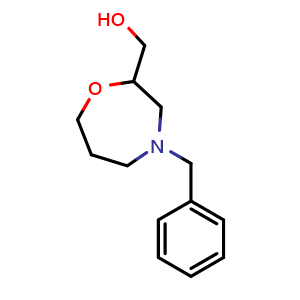 Chemical structure of 4-Benzyl-2-(hydroxymethyl)homomorpholine , CAS 1031442-66-6, AChemBlock U140920