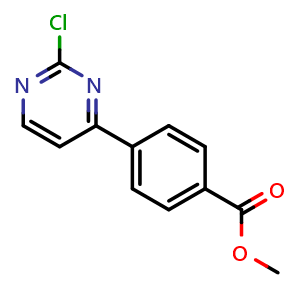 Chemical structure of Methyl 4-(2-Chloro-4-pyrimidinyl)benzoate , CAS 1026029-33-3, AChemBlock U140941