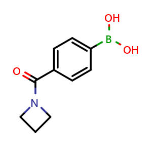 Chemical structure of 4-(Azetidine-1-carbonyl)phenylboronic acid , CAS 1025664-35-0, AChemBlock U140948