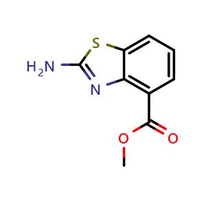 Chemical structure of methyl 2-amino-1,3-benzothiazole-4-carboxylate , CAS 1024054-68-9, AChemBlock U140952