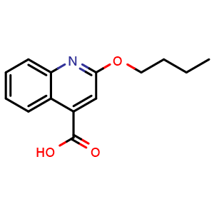 Chemical structure of 2-Butoxyquinoline-4-carboxylic acid , CAS 10222-61-4, AChemBlock U140955