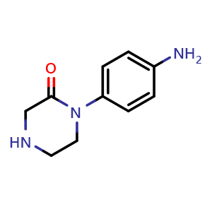 Chemical structure of 1-(4-Aminophenyl)piperazin-2-one , CAS 1022128-82-0, AChemBlock U140957