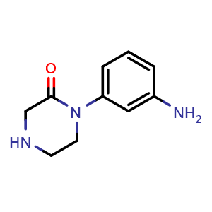 Chemical structure of 1-(3-Aminophenyl)piperazin-2-one , CAS 1022128-80-8, AChemBlock U140958