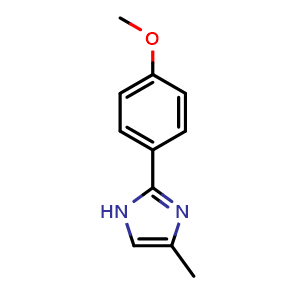 Chemical structure of 2-(4-Methoxyphenyl)-4-methyl-1H-imidazole , CAS 102151-45-1, AChemBlock U140962