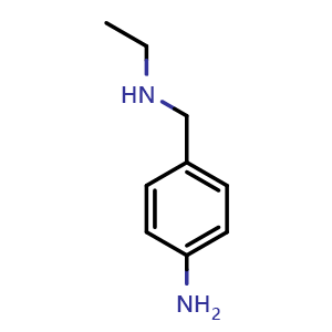 Chemical structure of N-Ethyl-4-aminobenzylamine , CAS 1019115-71-9, AChemBlock U140973