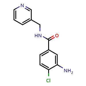 Chemical structure of 3-Amino-4-chloro-N-(3-pyridylmethyl)benzamide , CAS 1018502-06-1, AChemBlock U140979