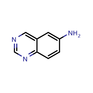 Chemical structure of 6-Aminoquinazoline , CAS 101421-72-1, AChemBlock U140997