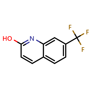 Chemical structure of 2-Hydroxy-7-(trifluoromethyl)quinoline , CAS 1011533-24-6, AChemBlock U141005