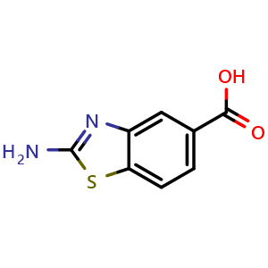 Chemical structure of 2-Amino-1,3-benzothiazole-5-carboxylic acid , CAS 101084-95-1, AChemBlock U141008