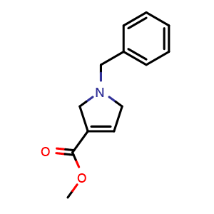 Chemical structure of Methyl 1-Benzyl-2,5-dihydropyrrole-3-carboxylate , CAS 101046-34-8, AChemBlock U141010