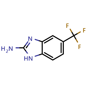 Chemical structure of 2-Amino-5-(trifluoromethyl)benzoimidazole , CAS 10057-46-2, AChemBlock U141029