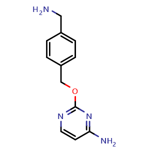 Chemical structure of 2-((4-(aminomethyl)benzyl)oxy)pyrimidin-4-amine , CAS 1004524-64-4, AChemBlock U141034