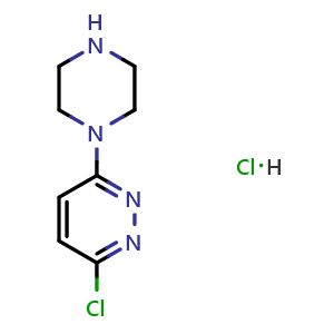 Chemical structure of 3-Chloro-6-piperazinopyridazine hydrochloride , CAS 100241-11-0, AChemBlock U141042