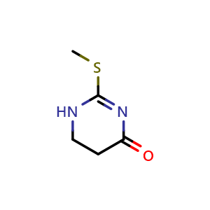 Chemical structure of 2-(Methylthio)-5,6-dihydropyrimidin-4(1H)-one , CAS 100185-53-3, AChemBlock U141047