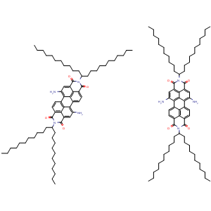 Chemical structure of 5,12-Diamino-2,9-di(12-tricosanyl)anthra[2,1,9-def:6,5,10-d'e'f']diisoquinoline-1,3,8,10(2H,9H)-tetraone compound with 5,13-Diamino-2,9-di(12-tricosanyl)anthra[2,1,9-def:6,5,10-d'e'f']diisoquinoline-1,3,8,10(2H,9H)-tetraone , AChemBlock U141077