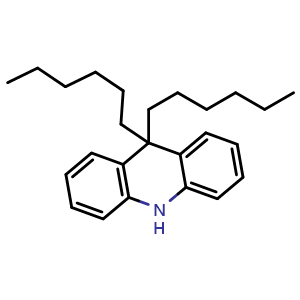 Chemical structure of 9,9-Dihexyl-9,10-dihydroacridine , CAS 1428453-86-4, AChemBlock U141097