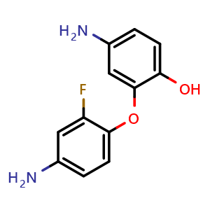 Chemical structure of 4-Amino-2-(4-amino-2-fluorophenoxy)phenol , CAS 2568131-02-0, AChemBlock U141123