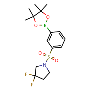 Chemical structure of 3,3-difluoro-1-((3-(4,4,5,5-tetramethyl-1,3,2-dioxaborolan-2-yl)phenyl)sulfonyl)pyrrolidine , AChemBlock U141191