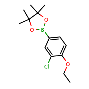 Chemical structure of 2-(3-Chloro-4-ethoxyphenyl)-4,4,5,5-tetramethyl-1,3,2-dioxaborolane , AChemBlock U141200